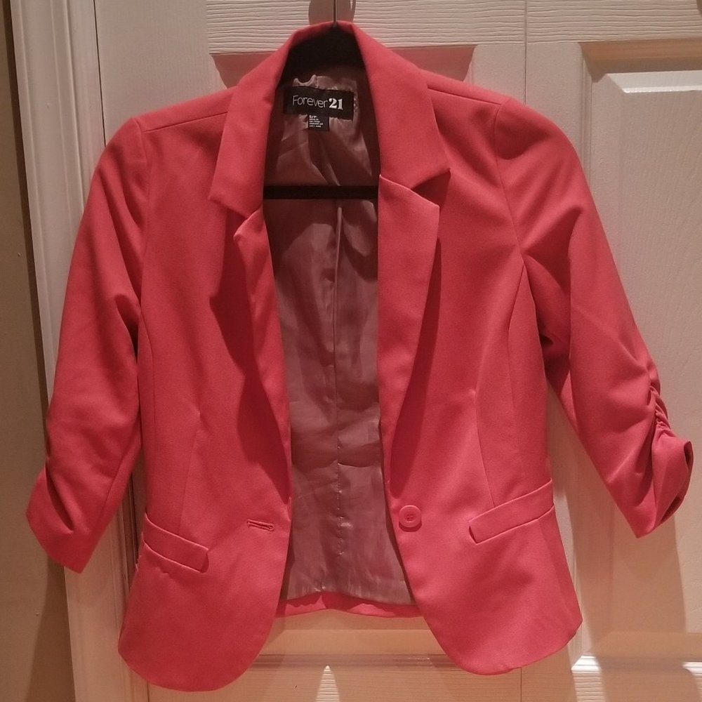 Forever 21 Coral pink blazer in size small